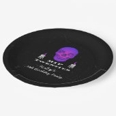 RIP 20s紫のスカルゴシック30th誕生日 ペーパープレート (アングル)