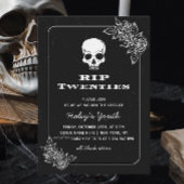 RIP 20s20代スカルフローラブラック30歳の誕生日 招待状