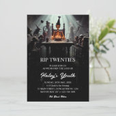 RIP 20s20代スケルトンおもしろい30歳の誕生日 招待状 (スタンド正面)