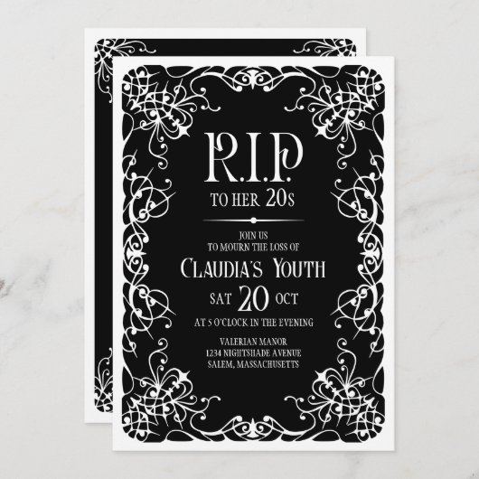 RIP 20s 30s 40s誕生日 招待状 (正面/裏面)