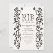 RIP 20s 30s Gothic Halloween Birthday 招待状 (正面)