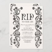 RIP 20s 30s Gothic Halloween Birthday 招待状 (正面/裏面)