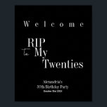 RIP 20s 30th Birthdayパーティーウェルカムサインポスター ポスター<br><div class="desc">これは30歳モダンの誕生日、RIP 20sパーティーウェルカムパーティーのサインである。白と黒のクラシックにタイポグラフィスタイリッシュがある。お客様を迎えクールるのに最適なおもしろい、ハロウィーンをテーマにした30歳の誕生日パーティー。パーソナライズするには、単にパーソナライズこのボタンを使用して名前とお祝い日を追加し、ここで必要な文字の残りの部分を変更すもしる。色またはデザインを変更するには、フォント編集ツールをチェックアウトする。パーソナ救済ライゼーションや製品のマッチング、またはカスタムデザインの場合は、電子メールで次の情報を受け取る： ursuladawnmoon@gmail.com</div>