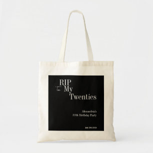 RIP 20s 30th Birthday Black and Whiteパーティー トートバッグ