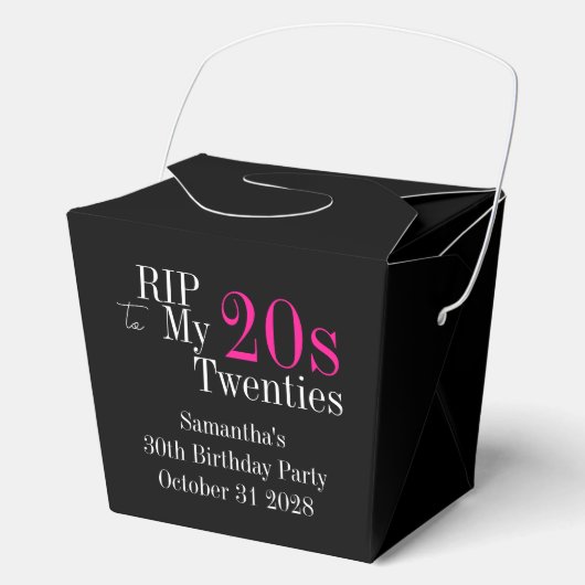 RIP 20s 30th Birthday Party Black Pink フェイバーボックス (正面)