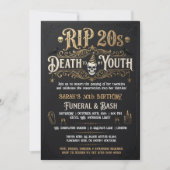 RIP 20s Death to My Youth 30th Birthday Funeral 招待状 (正面)