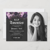 RIP 20s Floral Death to my Youth 30th Birthday  招待状 (正面)