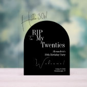 RIP 20s Hello 30s 30歳の誕生日パーティー ウェルカムサイン アクリルサイン (ニュートラル)