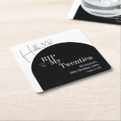 RIP 20s Hello 30s 30th birthday party スクエアペーパーコースター (アングル)