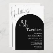 RIP 20s Hello 30s 30th birthday party 招待状 (正面/裏面)