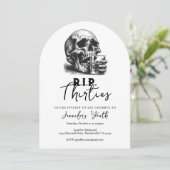 RIP 30代ヴィンテージスカル40歳の誕生日パーティー 招待状 (スタンド正面)