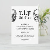 RIP 30年代20代おもしろい葬儀スカル40歳 招待状 (スタンド正面)