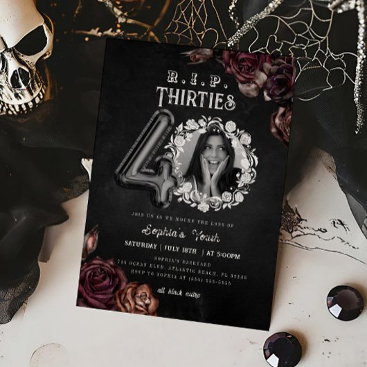 RIP 30sの40th誕生日の死に私のユースフォト 招待状