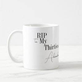 RIP 30's 40歳の誕生日 ブラック&ホワイト コーヒーマグカップ