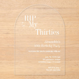 RIP 30s 40th Birthday Party アクリル招待状