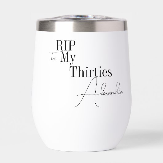 RIP 30s Party 40th Birthday Black and White (正面)