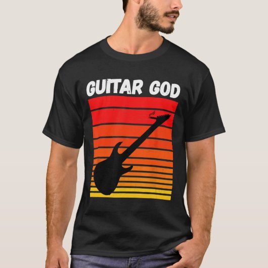 Rip Eddie Tribute Retro Guitar God Guitar With Cig Tシャツ (正面)