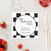 RIP Halloween Black and White Check Party スタンダードカクテルナプキン (インサイチュ)