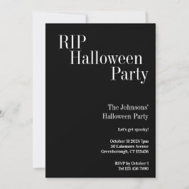 RIP Halloween Black and White Party 招待状