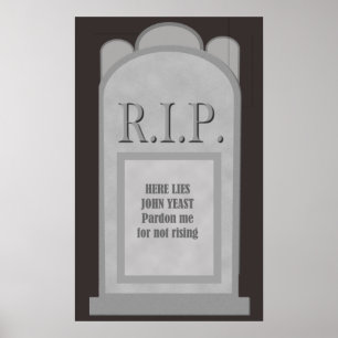 RIP Halloween Here Lies J. Yeast Tombstone Poster ポスター