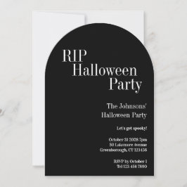 RIP Halloween Party Black and White 招待状