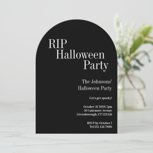 RIP Halloween Party Black and White 招待状 (スタンド正面)
