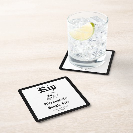 Rip Life 独身の Til Death Do Usパーティーバチェロレッテ スクエアペーパーコースター (インサイチュ)