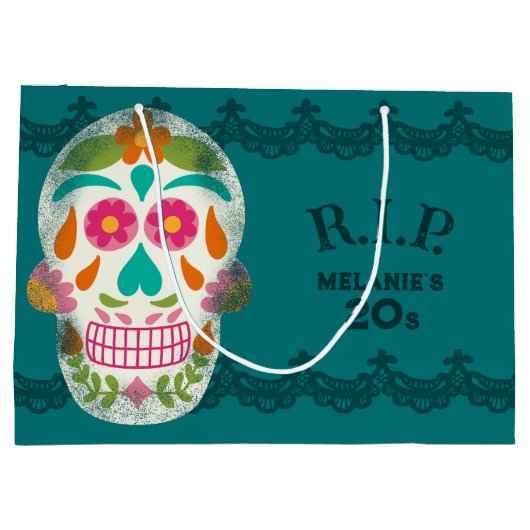 RIP my 20sカスタムアージシュガースカル誕生日 ラージペーパーバッグ (裏面)