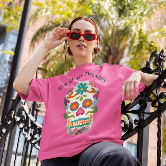 RIP my 20sメッセージスカスタムガースカル Tシャツ