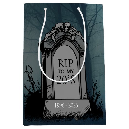 RIP to My 20s Birthday Party ミディアムペーパーバッグ (正面)