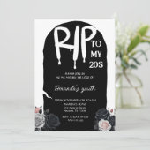 RIP To My 20s Tombstone Arch 30th Birthday Black 招待状 (スタンド正面)