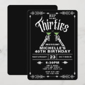 RIP To My 30s Trendy Gothic 40th Birthday 招待状 (正面/裏面)