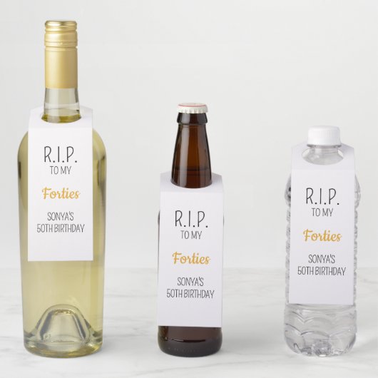 RIP To My 40th 50th 60th 70th 80誕生日パーティー ボトルネックタグ (インサイチュ)