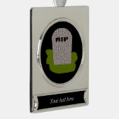 RIP Tombstoneカスタマイズ可能オーナメント シルバープレートバナーオーナメント (右)