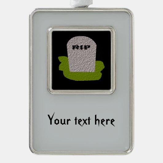 RIP Tombstoneカスタマイズ可能オーナメント シルバープレートフレームオーナメント (正面)