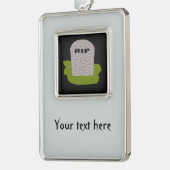 RIP Tombstoneカスタマイズ可能オーナメント シルバープレートフレームオーナメント (左)