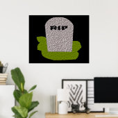 RIP Tombstone Print ポスター (ホームオフィス)