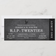 RIP Twenties ドクロの30歳の誕生日チケット