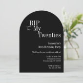 RIP Twenties パーティー 30歳の誕生日 ブラック ホワイト 招待状 (スタンド正面)