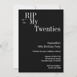 RIP Twenties 30th Birthday Party Black and White 招待状