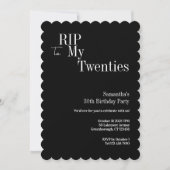 RIP Twenties 30th Birthday Party Black White 招待状 (正面)