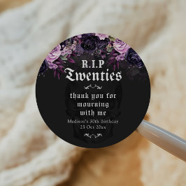 RIP Twenties Floral 30th Birthday Party ラウンドシール