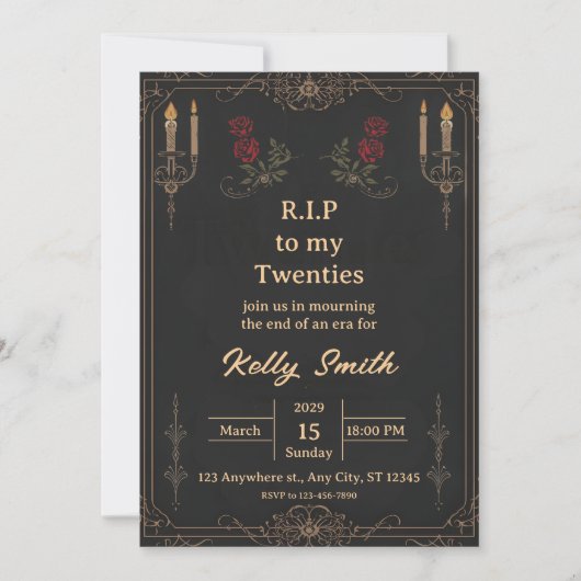 RIP Twenties Fun 30th Birthday Invitation 招待状 (正面)