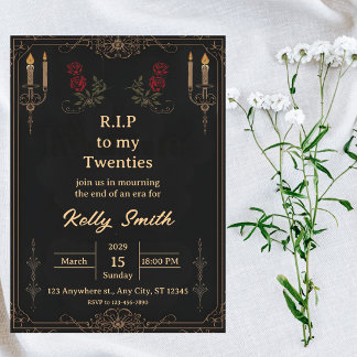 RIP Twenties Fun 30th Birthday Invitation 招待状