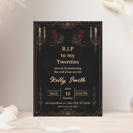 RIP Twenties Fun 30th Birthday Invitation 招待状