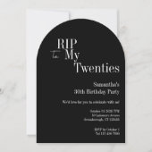 RIP Twenties Party 30th Birthday Black White 招待状 (正面)