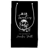RIP Twenties Whiskey Gothic Skull Black Birthday  スモールペーパーバッグ (正面)