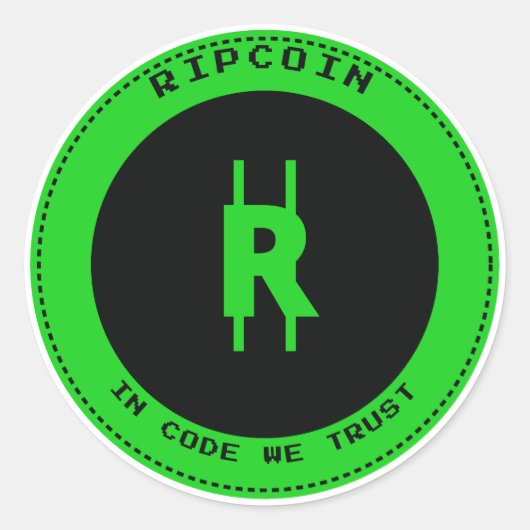 RipCoin - In Code We Trust ステッカー (正面)