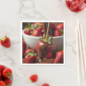 Ripe Strawberry Dipped In Chocolate スタンダードカクテルナプキン (インサイチュ)