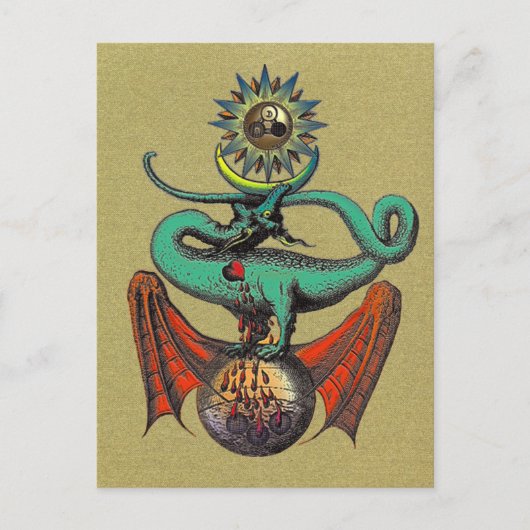 Ripleyスクロール金ゴールド ポストカード (正面)